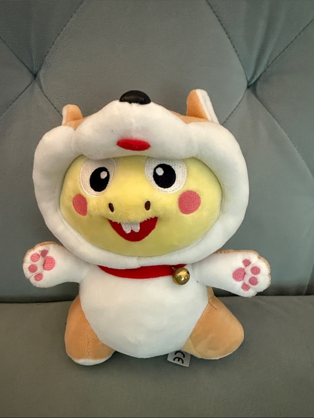 VIPKid Dino Plush in Shiba Inu dog costume. Like new!